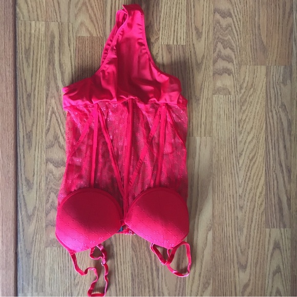 Red Mesh Corset Bodysuit XL - NWT - Picture 8 of 9